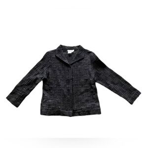 Great Cavalier By St Paul Black Textured Pattern Button Down Jacket Women’s L